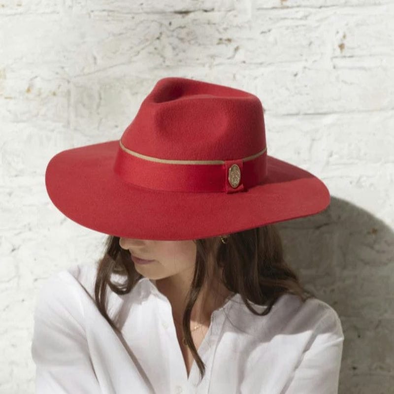 Hicks & Brown Oxley Wide Brimmed Fedora - Berry