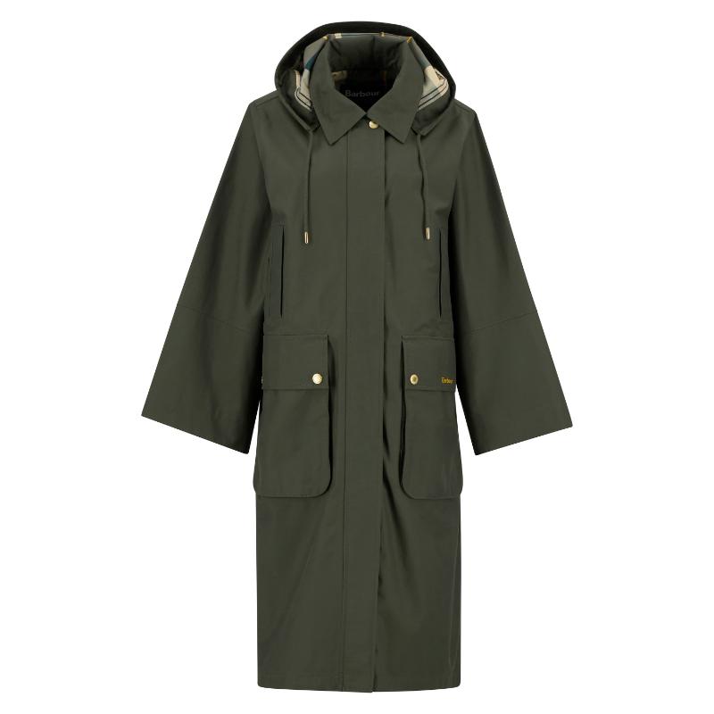 Barbour Maude Ladies Waterproof Jacket - Olive/Ancient Tartan