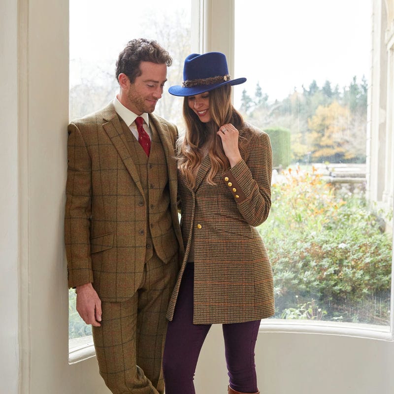 Alan Paine Surrey Tweed Mid-Length Ladies Coat - Sycamore
