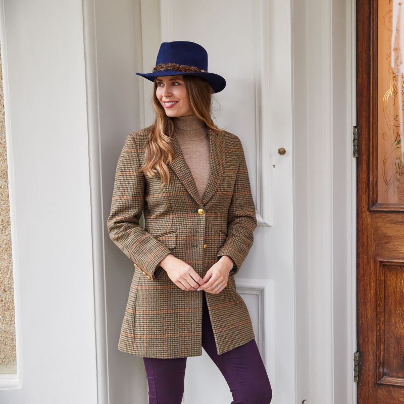 Alan Paine Surrey Tweed Mid-Length Ladies Coat - Sycamore