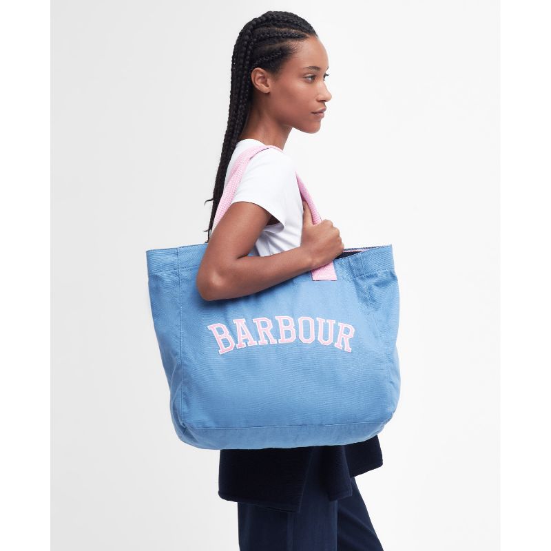 Barbour Logo Holiday Ladies Tote Bag - Chambray Blue
