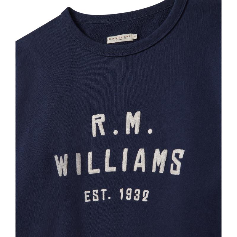 R.M.Williams Stencil Ladies Crew Neck Sweatshirt - Navy