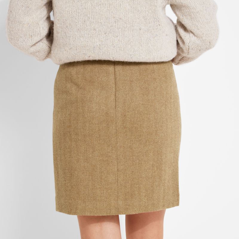 Schoffel Beauly Ladies Tweed Skirt - Oak Herringbone Tweed