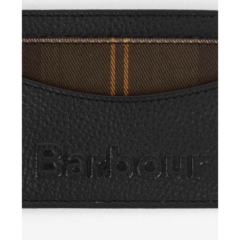Barbour Debossed Logo Mens Card Holder - Black