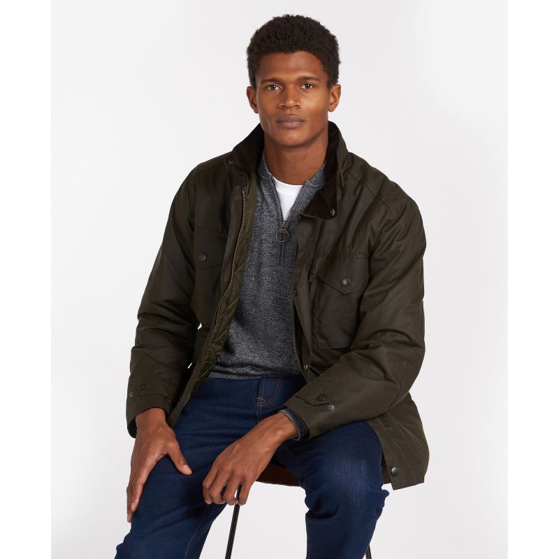 Barbour Sapper Mens Waxed Jacket - Olive