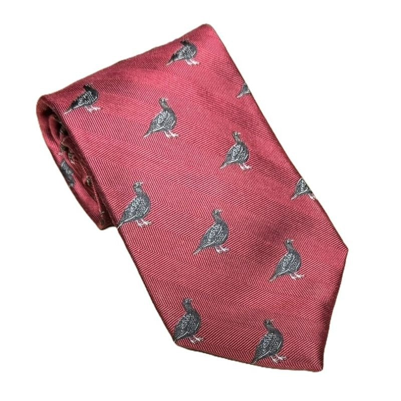 William Powell Luxury Woven Wool Silk Grouse Tie Red william-powell-luxury-woven-wool-silk-grouse-tie-red