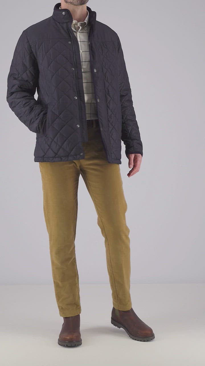 Barbour Brendon Mens Quilted Jacket - Navy - William Powell
