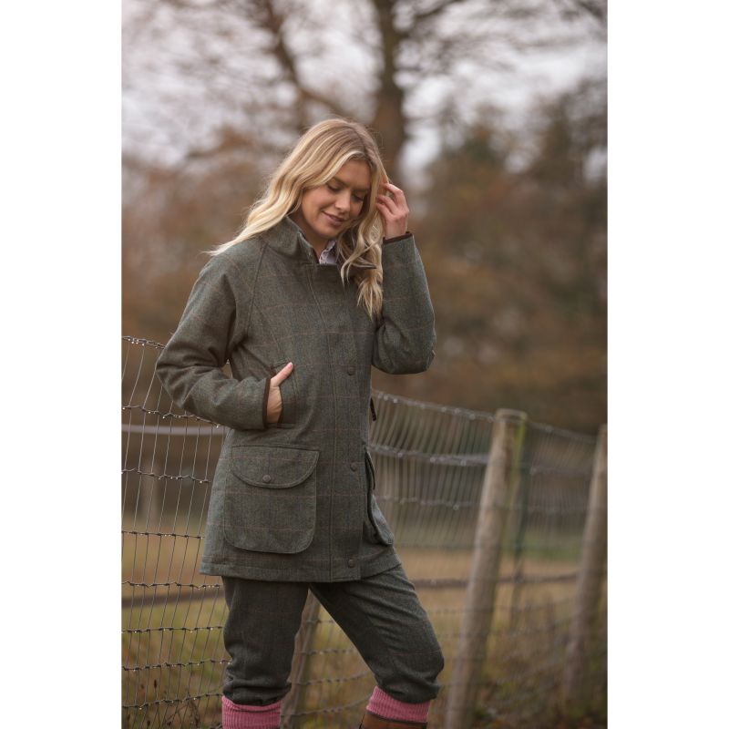 Alan Paine Combrook Ladies Tweed Field Coat - Spruce