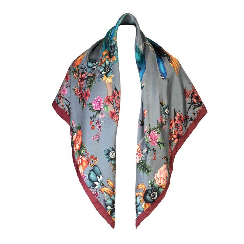 Clare Haggas Airs & Graces Large Silk Scarf - Dove