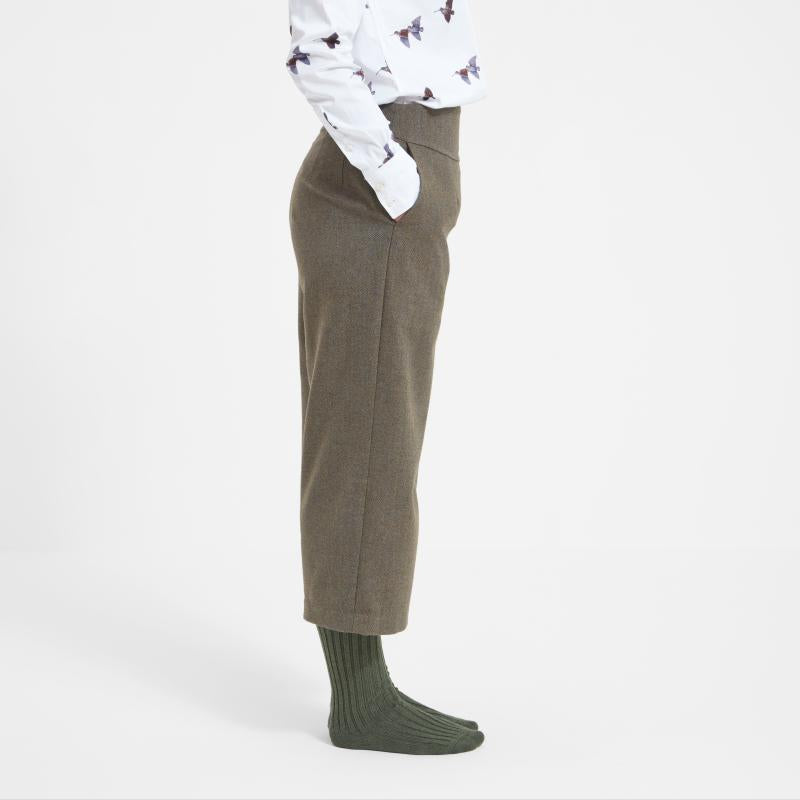 Schoffel Ladies Tweed Culottes - Loden Green Herringbone Tweed