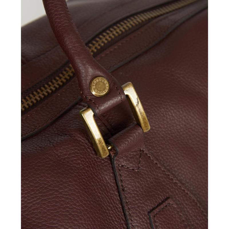Barbour Leather Travel Explorer Bag - Chestnut