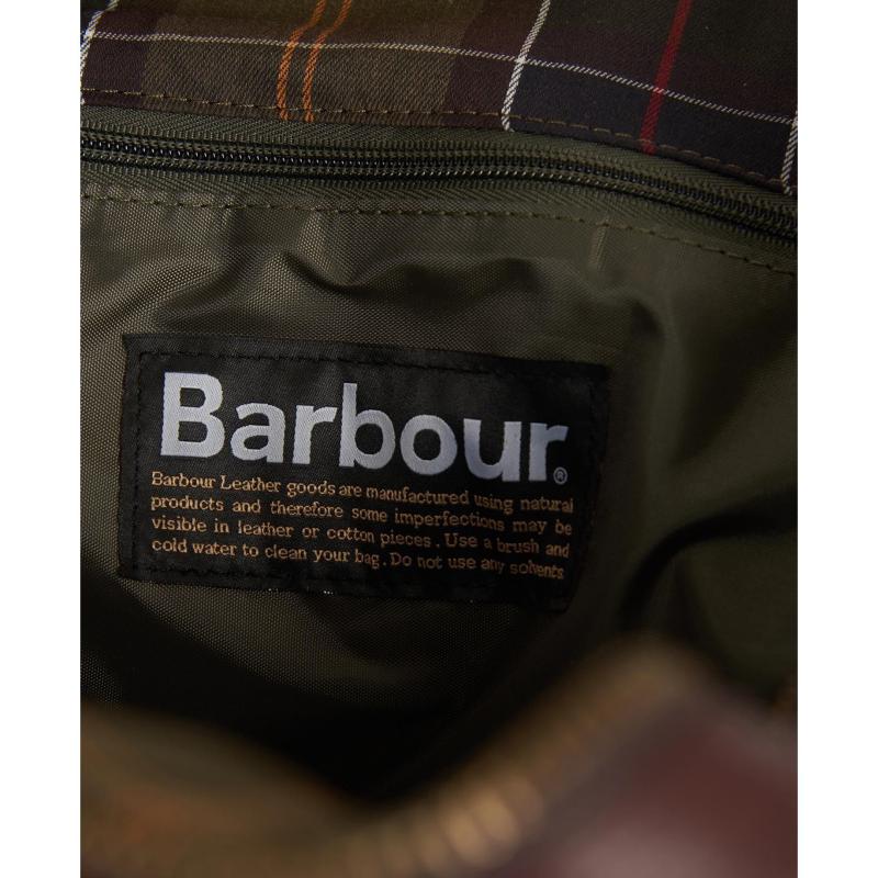 Barbour Leather Travel Explorer Bag - Chestnut