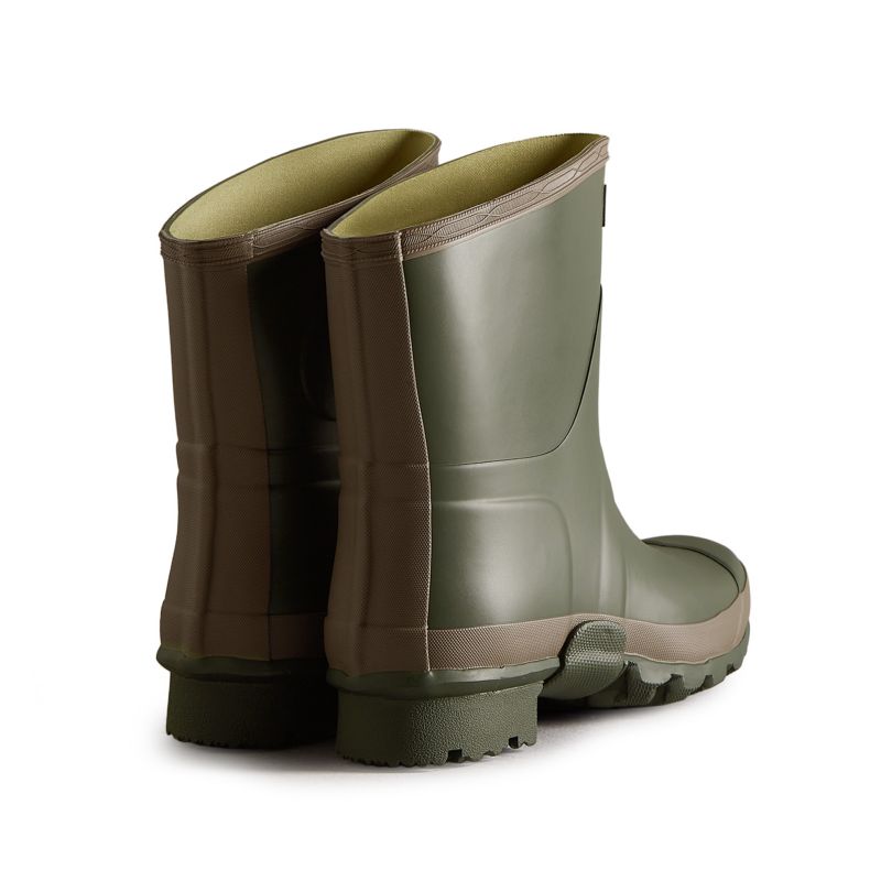 Hunter Gardener Ladies Short Wellington Boot - Dark Olive/Clay