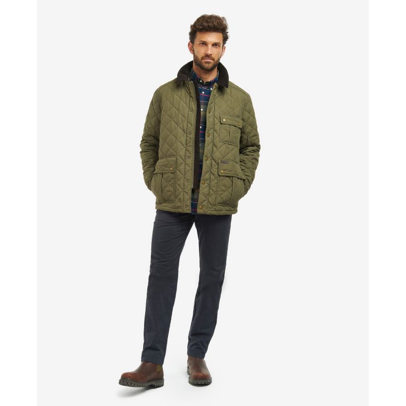 Barbour Horsley Mens Quilt Jacket - Army Green/Classic Tartan
