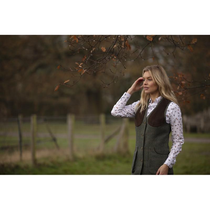 Alan Paine Combrook Ladies Tweed Shooting Waistcoat - Spruce - William Powell