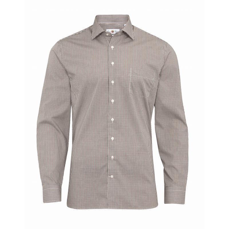 Alan Paine Dunsdale Mens Cotton Shirt - Burgundy Check - William Powell