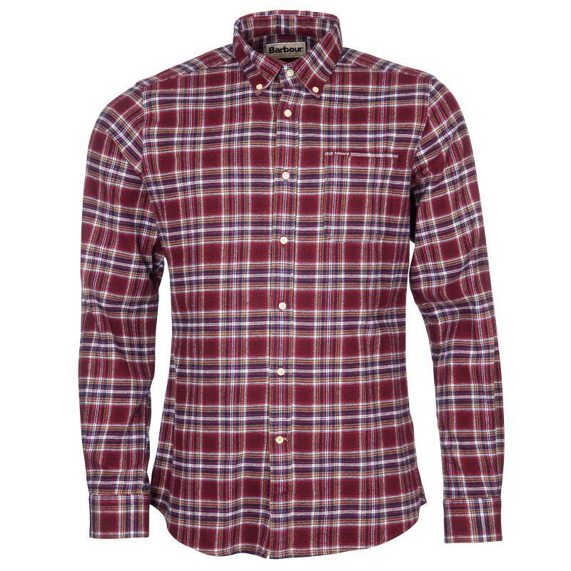 Barbour Alderton Tailored Mens Shirt - Ruby - William Powell