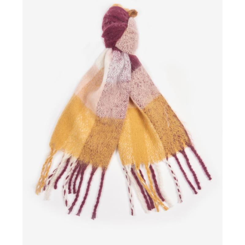 Barbour Bilton Ladies Boucle Scarf - Elderberry/Honey - William Powell