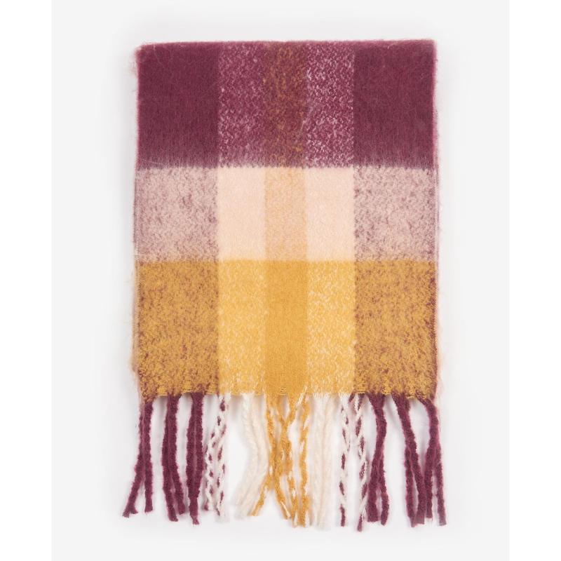 Barbour Bilton Ladies Boucle Scarf - Elderberry/Honey - William Powell