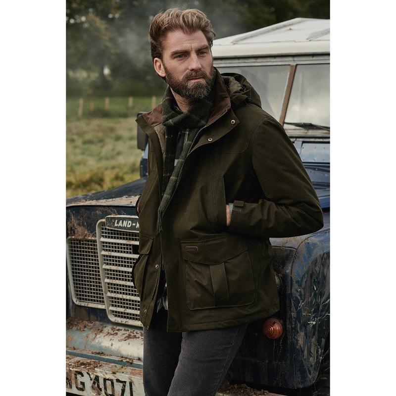 Barbour Brockstone Mens Waterproof Jacket - Dark Olive - William Powell