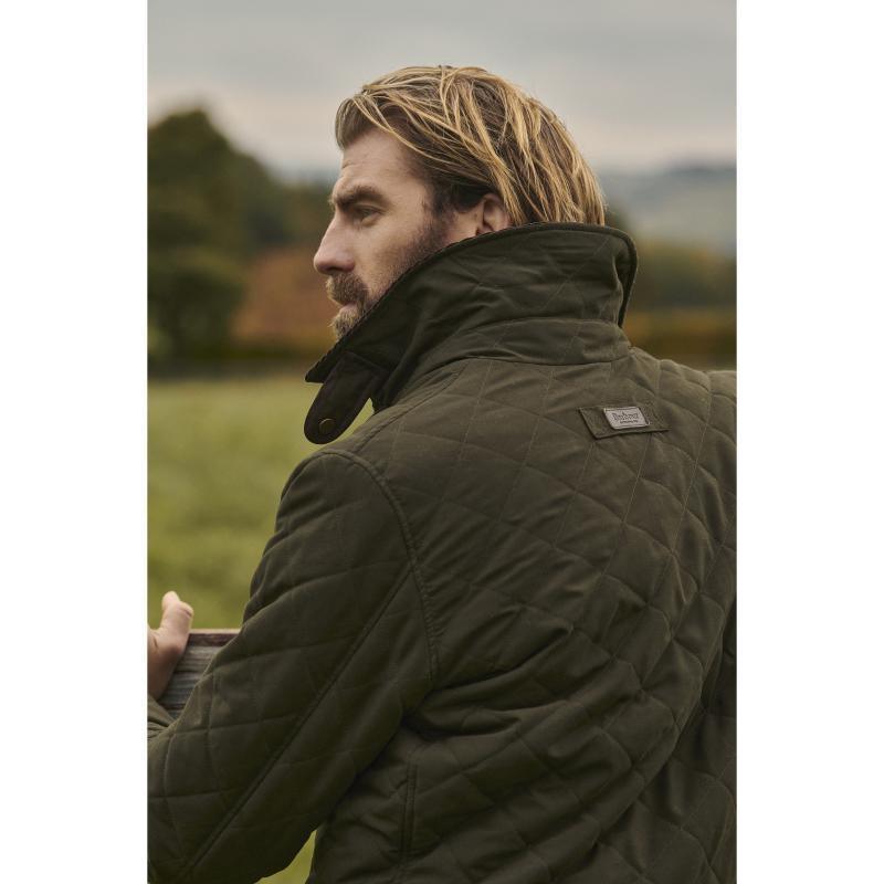 Barbour Burton Mens Quilted Waterproof Jacket - Dark Olive - William Powell
