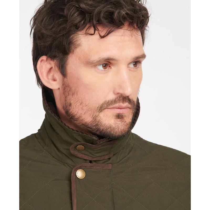 Barbour Burton Mens Quilted Waterproof Jacket - Dark Olive - William Powell
