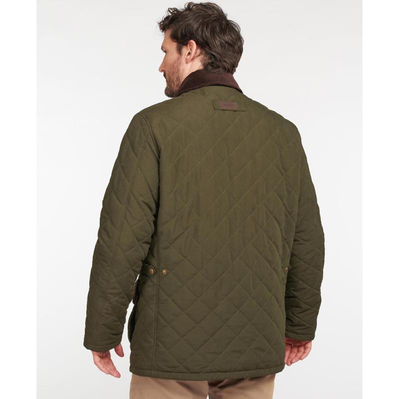 Barbour Burton Mens Quilted Waterproof Jacket - Dark Olive - William Powell