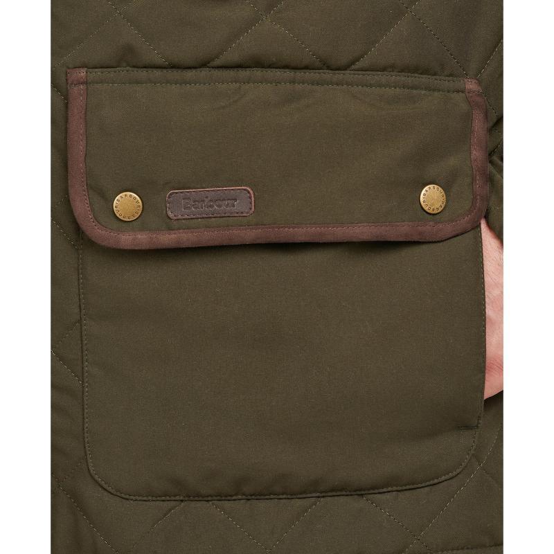 Barbour Burton Mens Quilted Waterproof Jacket - Dark Olive - William Powell
