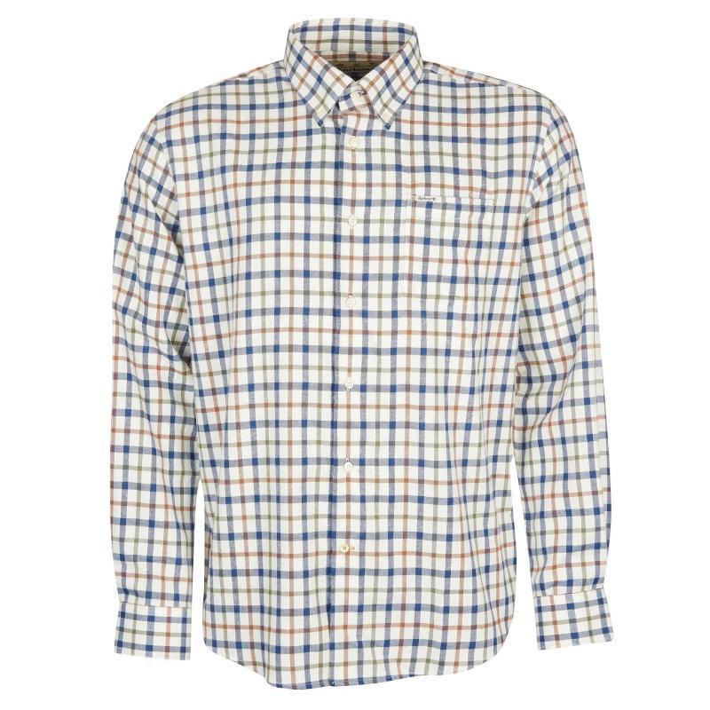 Barbour Coll Thermo Weave Mens Regular Fit Shirt - Ecru - William Powell