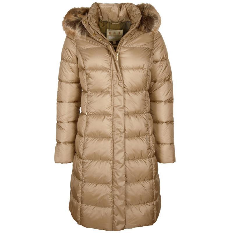 Barbour Crinan Ladies Quilted Coat - Light Trench/Hawthorn Tartan - William Powell