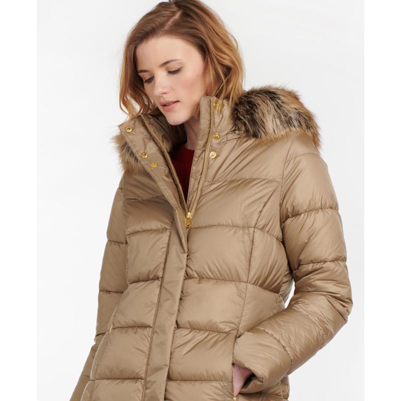 Barbour Crinan Ladies Quilted Coat - Light Trench/Hawthorn Tartan - William Powell