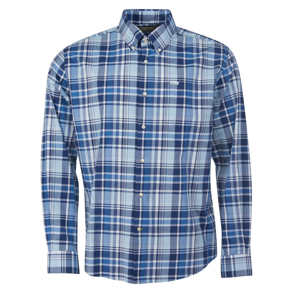 Barbour Elmwood Regular Fit Mens Shirt - Blue - William Powell