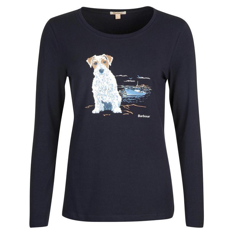 Barbour Fareham Ladies Long Sleeve Tee - Navy - William Powell