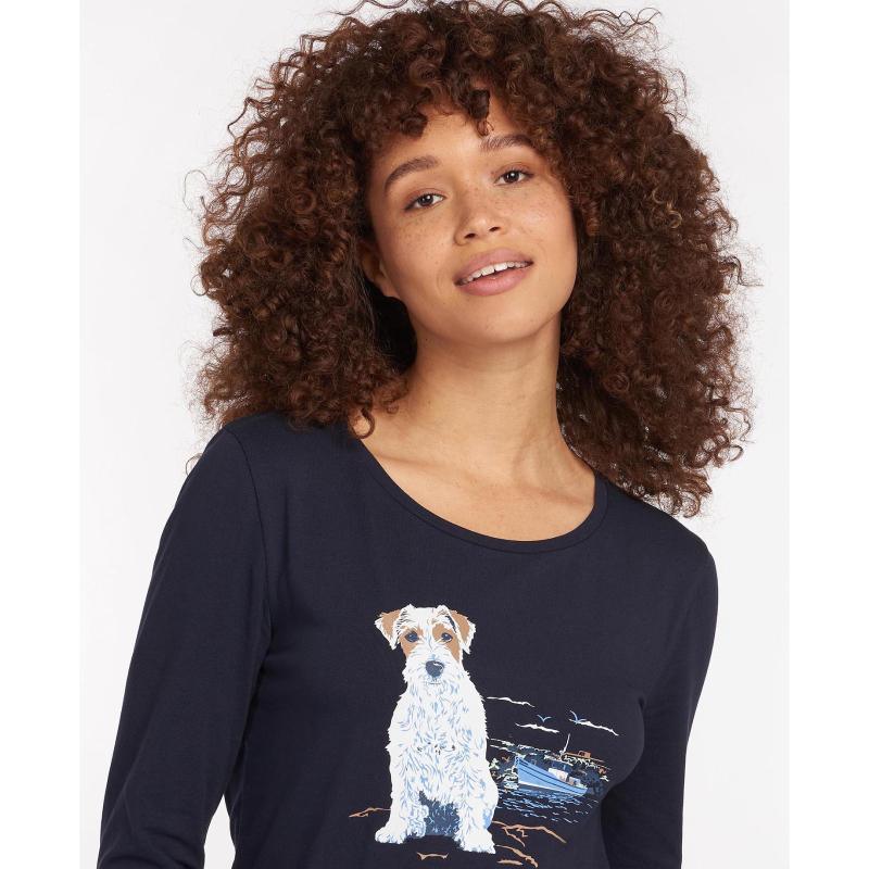 Barbour Fareham Ladies Long Sleeve Tee - Navy - William Powell