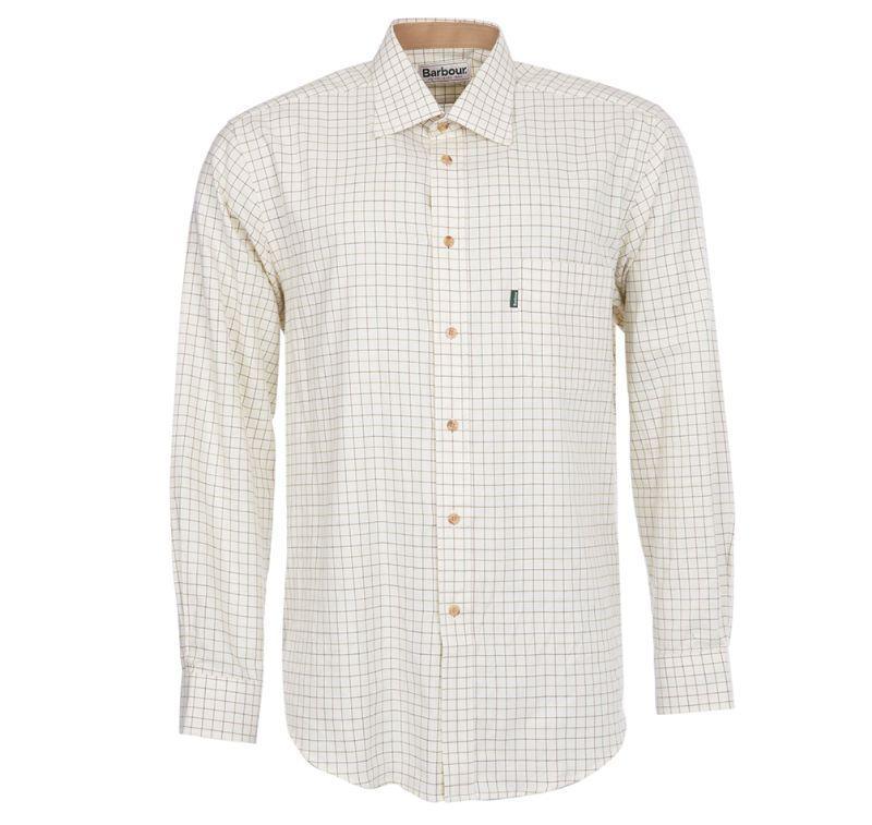 Barbour Field Tattersall CC Mens Shirt - Green/Brown - William Powell