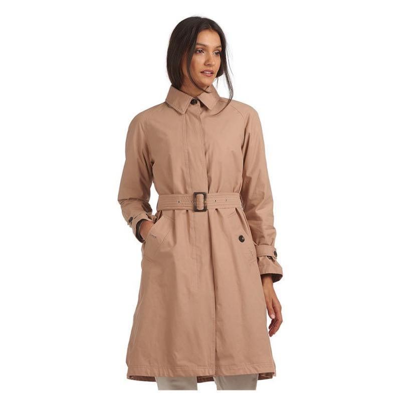 Barbour Findhorn Ladies Waterproof Trench Jacket - Oatmeal - William Powell