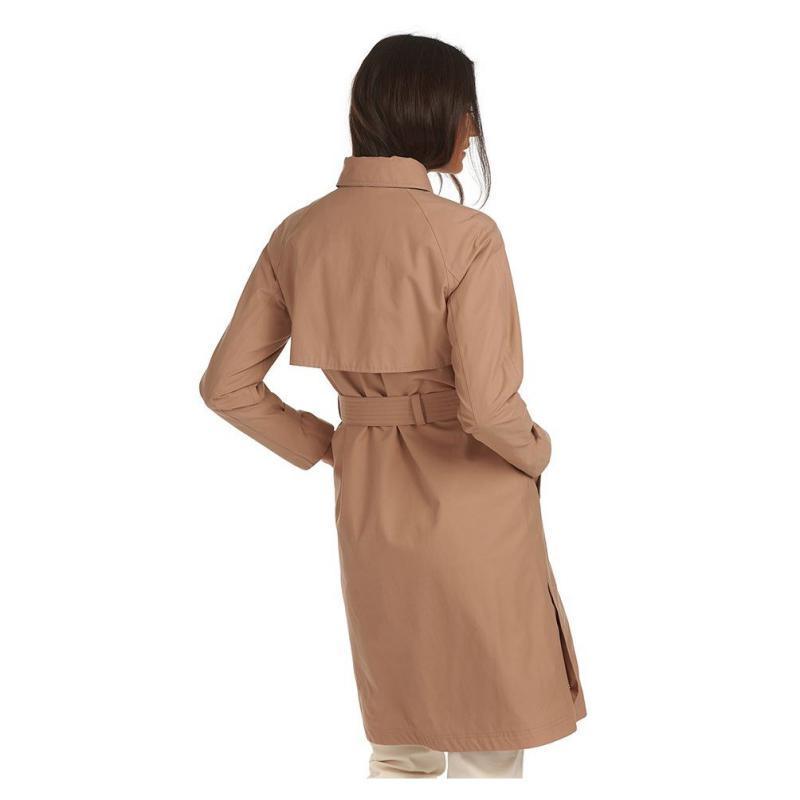 Barbour Findhorn Ladies Waterproof Trench Jacket - Oatmeal - William Powell