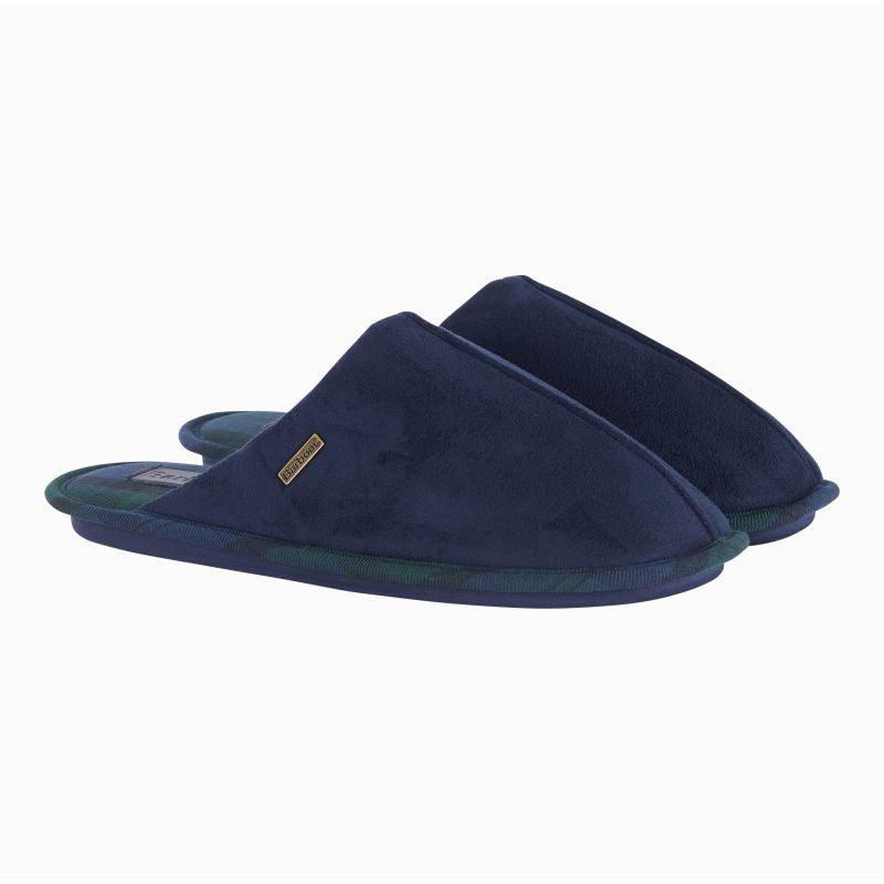 Barbour Foley Mens Suede Slipper - Navy - William Powell