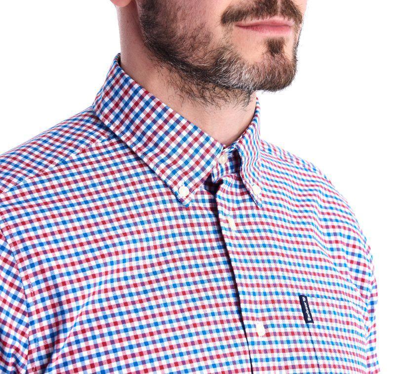 Barbour Gingham 11 Tailored Mens Shirt - Red - William Powell