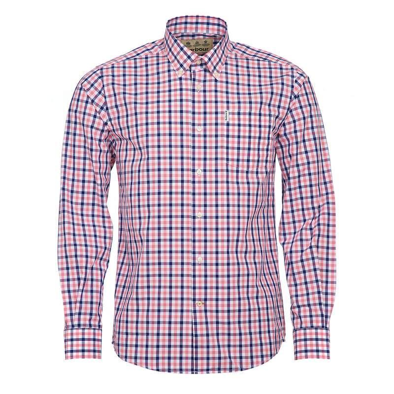 Barbour Gingham 15 Regular Fit Mens Shirt - Pink - William Powell
