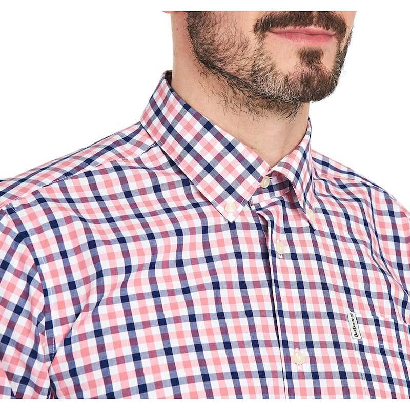 Barbour Gingham 15 Regular Fit Mens Shirt - Pink - William Powell