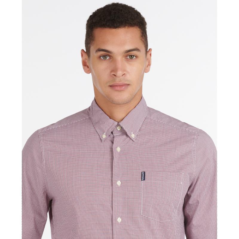 Barbour Gingham 23 Mens Tailored Fit Shirt - Red - William Powell