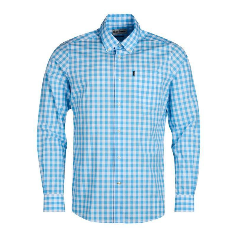 Barbour Gingham 3 Tailored Fit Mens Shirt - Pale Blue - William Powell