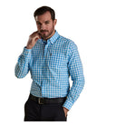 Barbour Gingham 3 Tailored Fit Mens Shirt - Pale Blue - William Powell