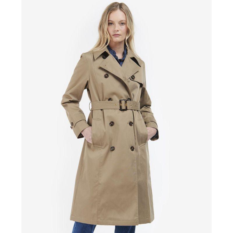 Barbour Greta Ladies Showerproof Trench - Rosewood/Rosewood Tartan - William Powell