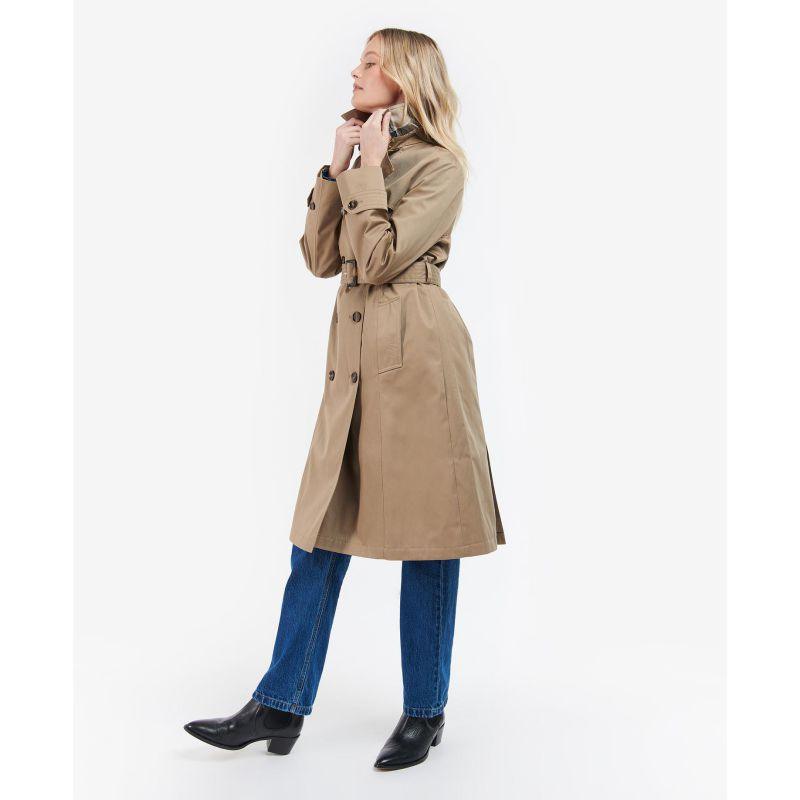 Barbour Greta Ladies Showerproof Trench - Rosewood/Rosewood Tartan - William Powell