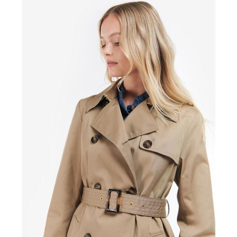 Barbour Greta Ladies Showerproof Trench - Rosewood/Rosewood Tartan - William Powell