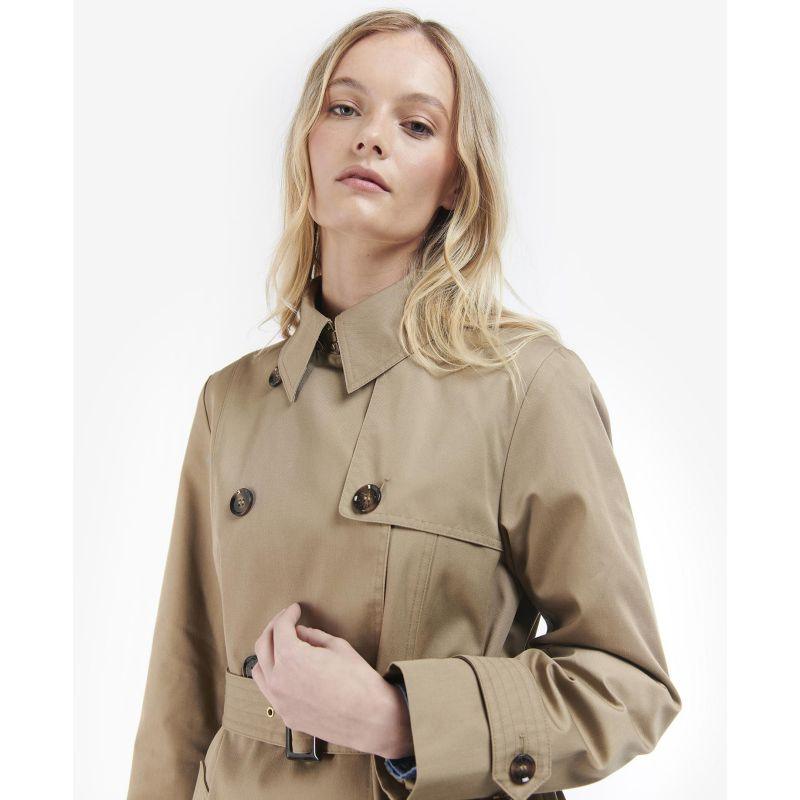 Barbour Greta Ladies Showerproof Trench - Rosewood/Rosewood Tartan - William Powell