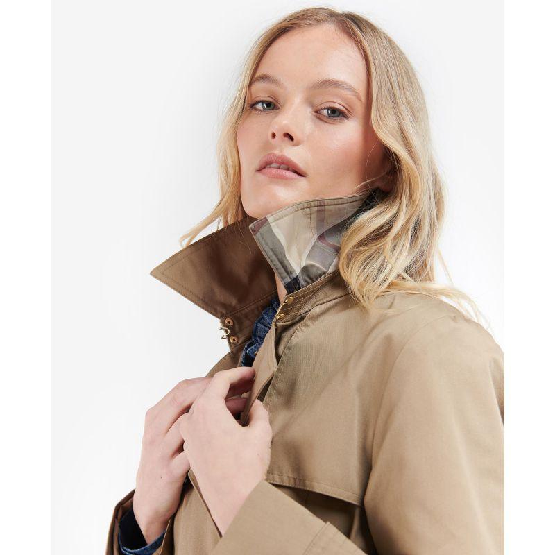 Barbour Greta Ladies Showerproof Trench - Rosewood/Rosewood Tartan - William Powell