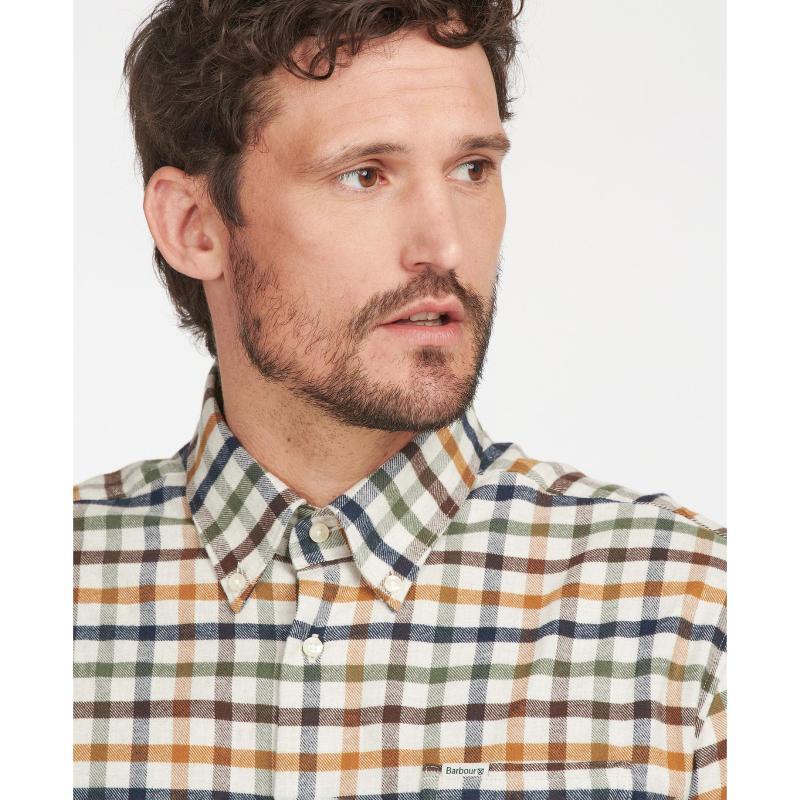 Barbour Hadlo Regular Fit Mens Shirt - Ecru Marl - William Powell